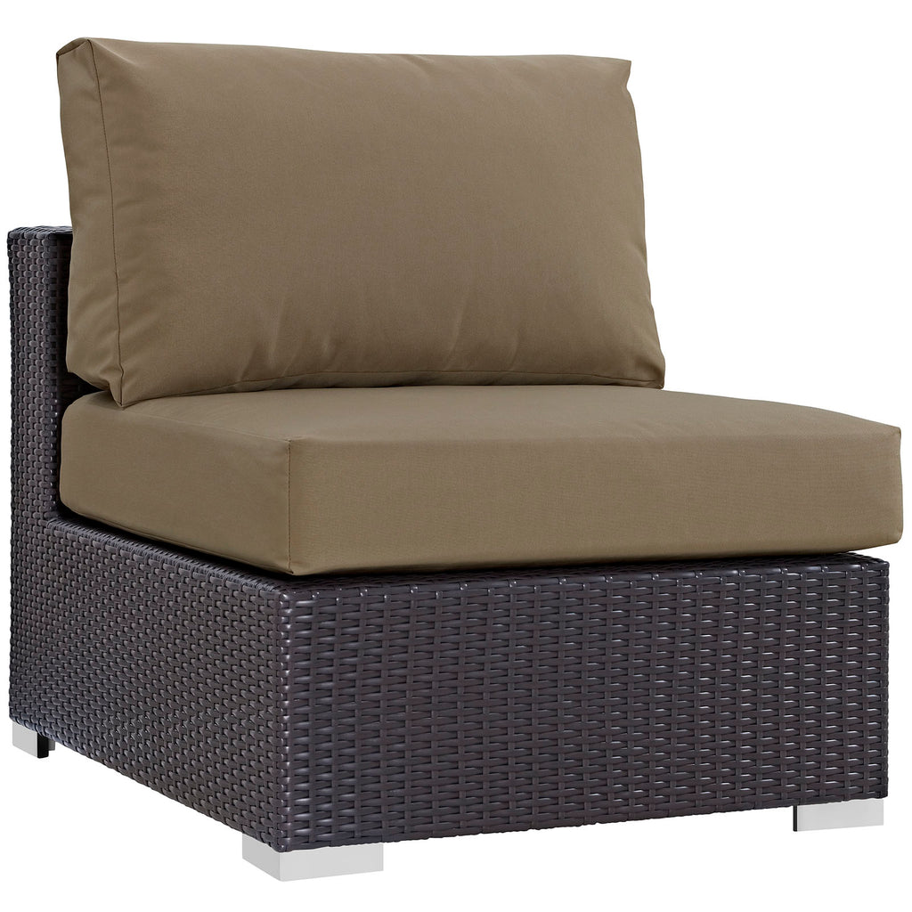 Convene 9 Piece Outdoor Patio Sectional Set in Espresso Mocha