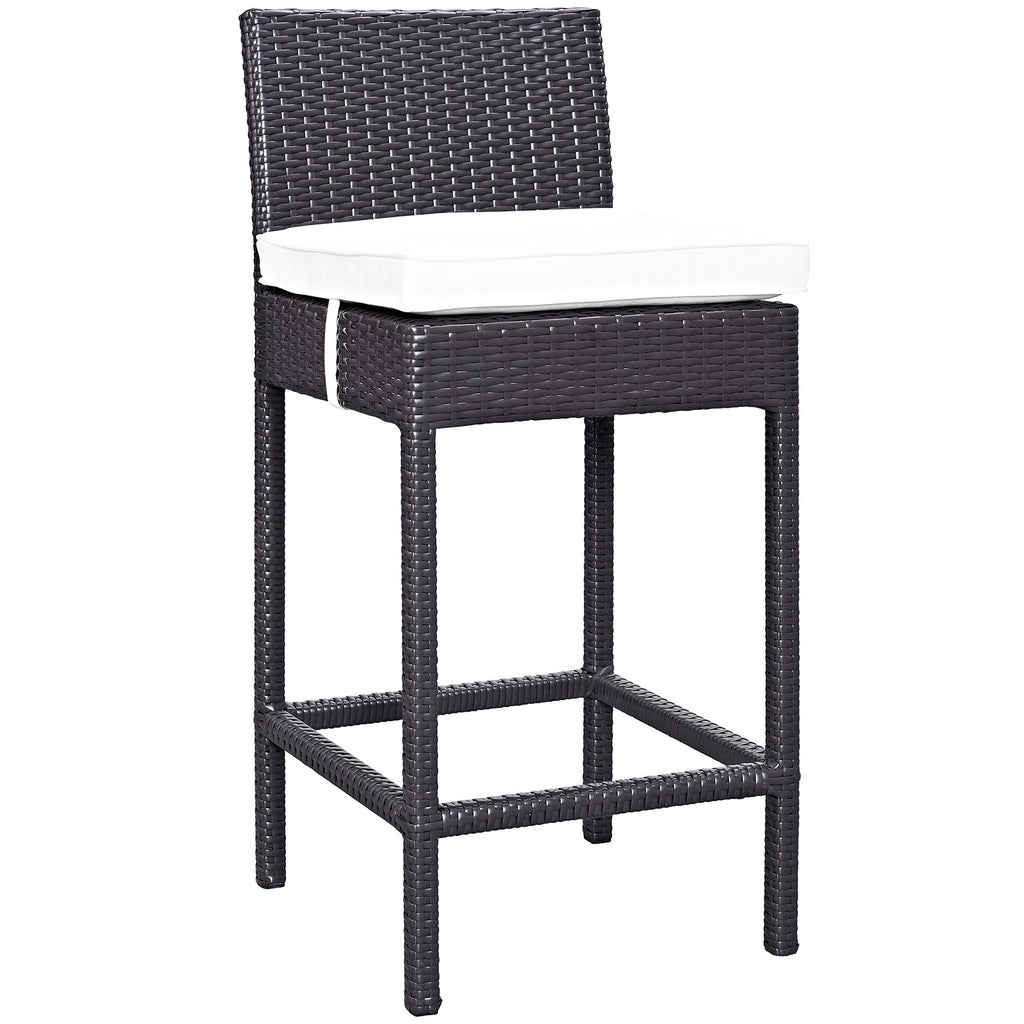 Convene 4 Piece Outdoor Patio Pub Set in Espresso White