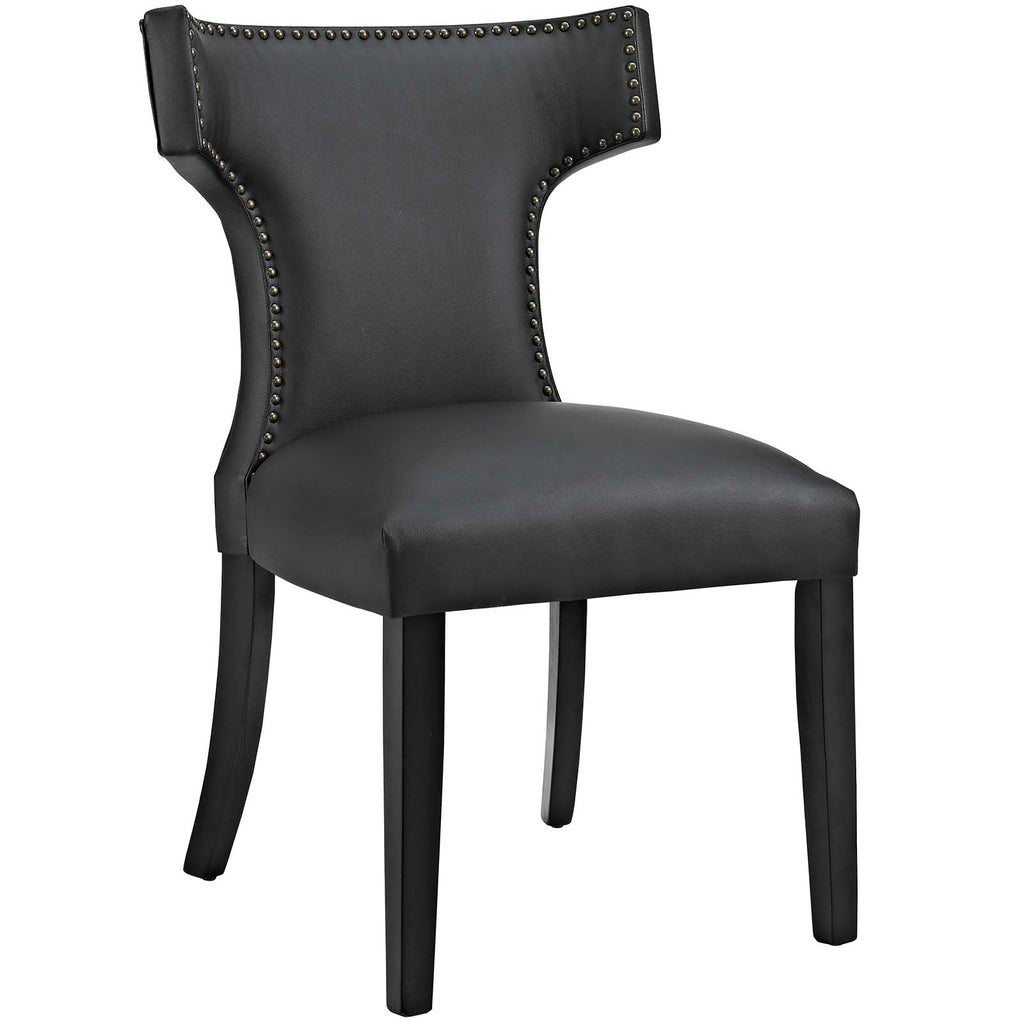 Curve Vinyl Dining Chair in Black-2