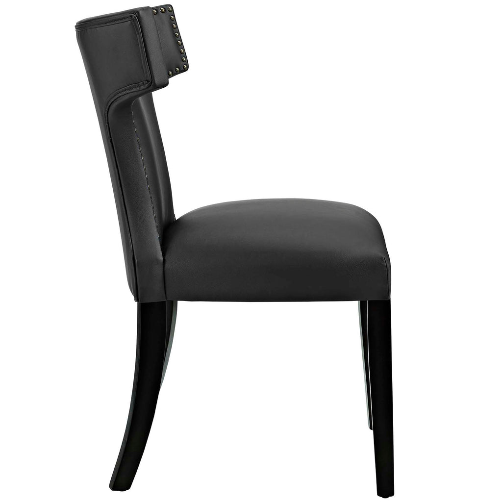 Curve Vinyl Dining Chair in Black-2