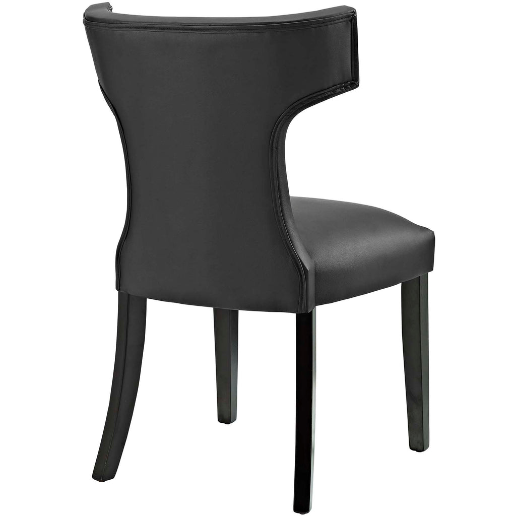 Curve Vinyl Dining Chair in Black-2