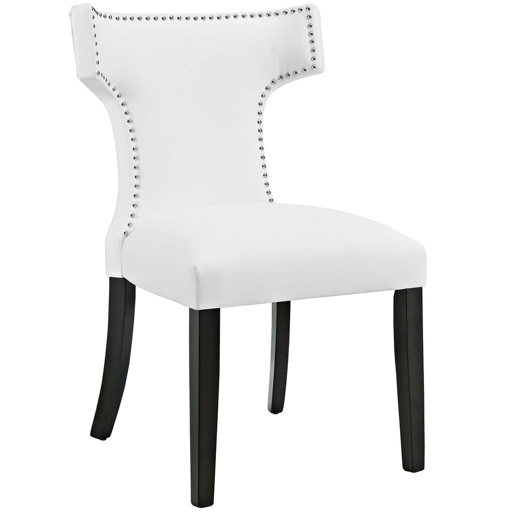 Curve Vinyl Dining Chair in White-2