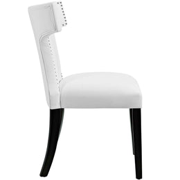 Curve Vinyl Dining Chair in White-2