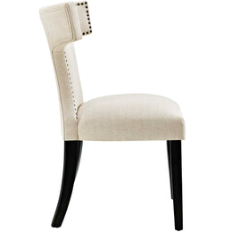 Curve Fabric Dining Chair in Beige