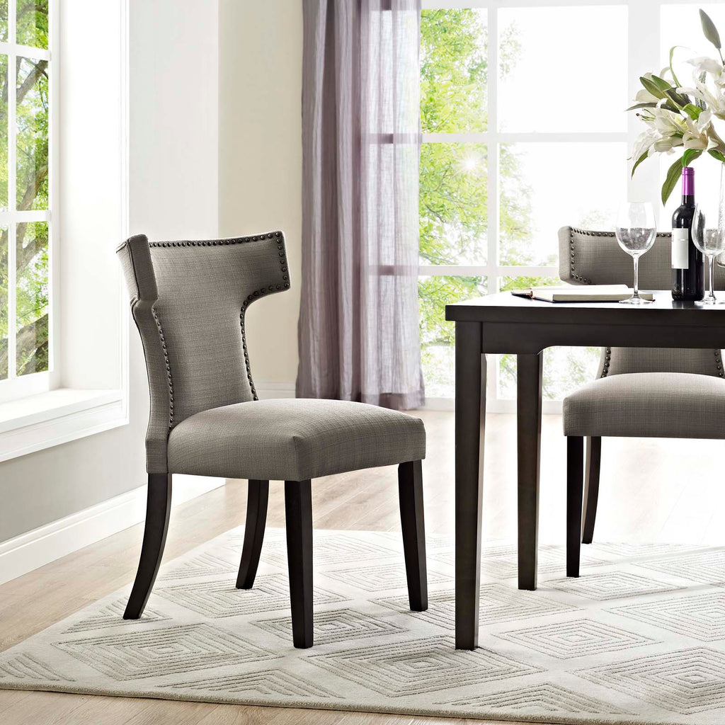 Curve Fabric Dining Chair in Granite