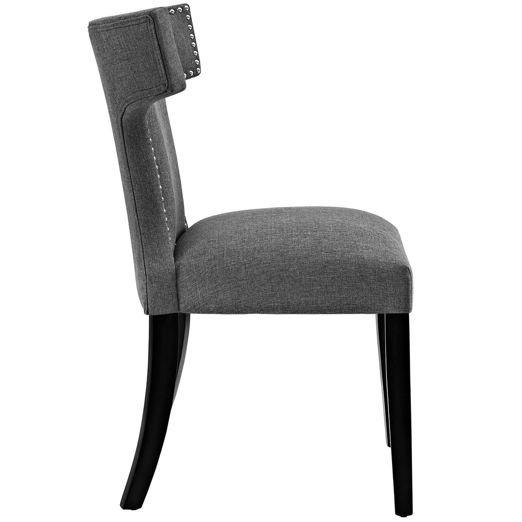 Curve Fabric Dining Chair in Gray