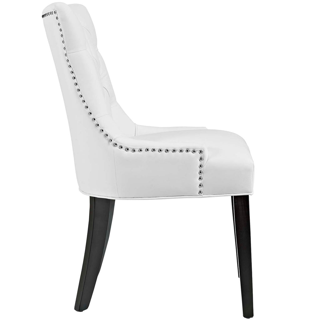 Regent Tufted Faux Leather Dining Chair in White