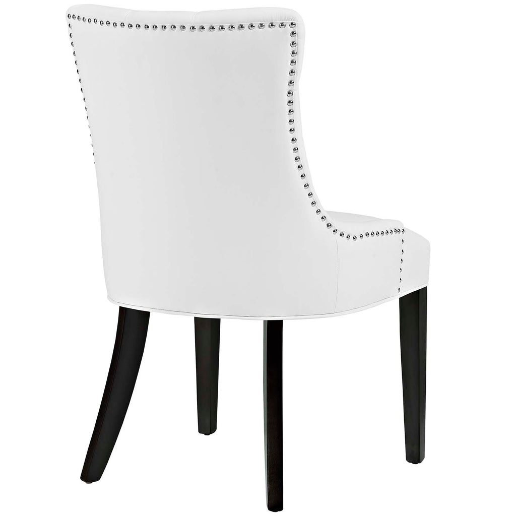 Regent Tufted Faux Leather Dining Chair in White