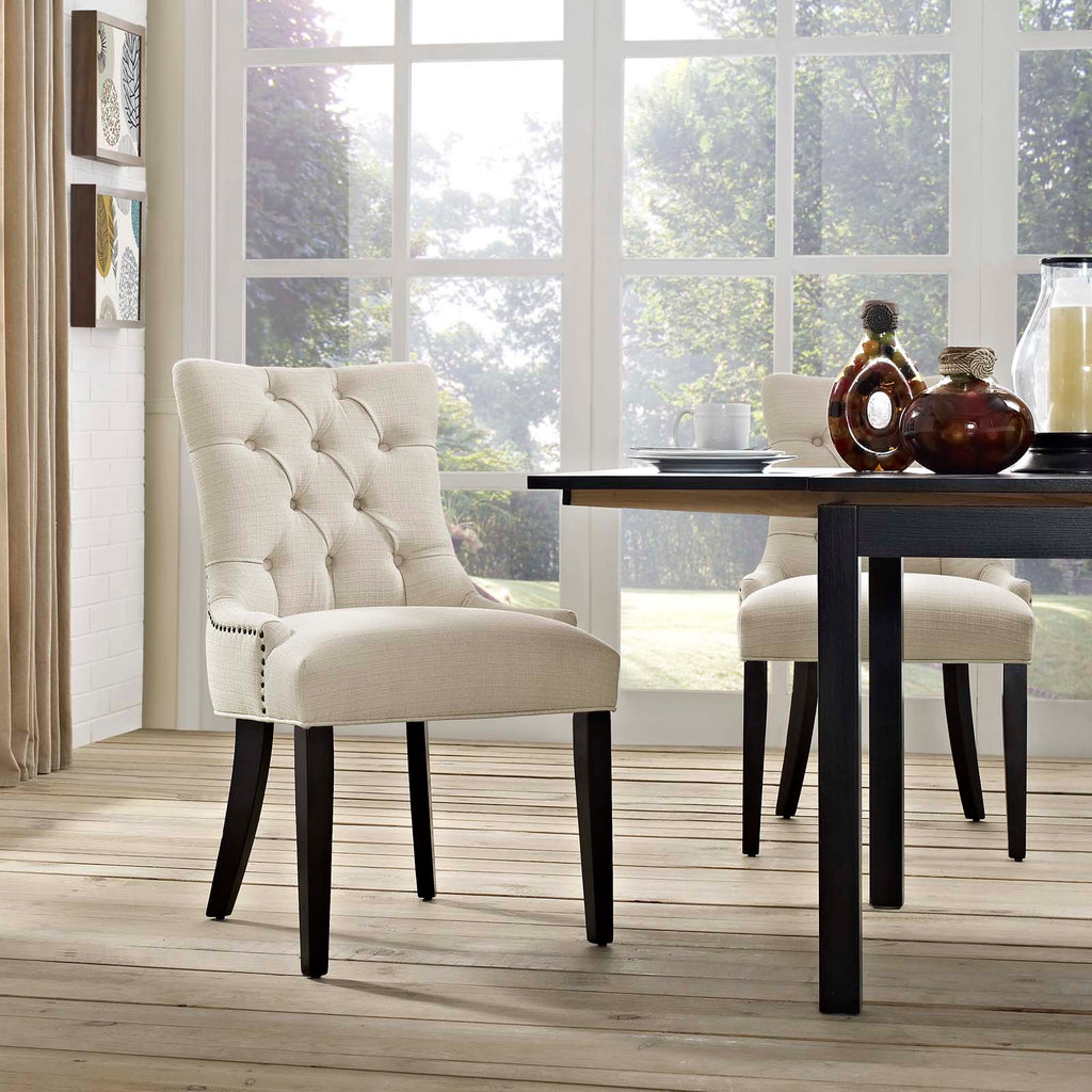 Regent Tufted Fabric Dining Side Chair in Beige