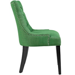 Regent Tufted Fabric Dining Side Chair in Kelly Green