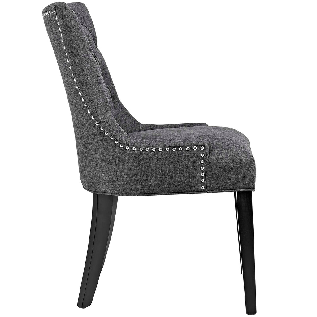 Regent Tufted Fabric Dining Side Chair in Gray