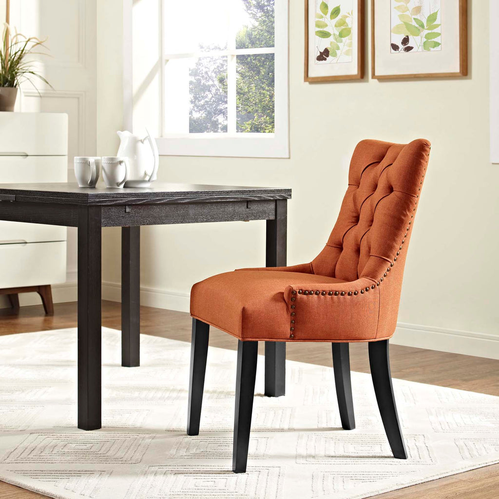 Regent Tufted Fabric Dining Side Chair in Orange