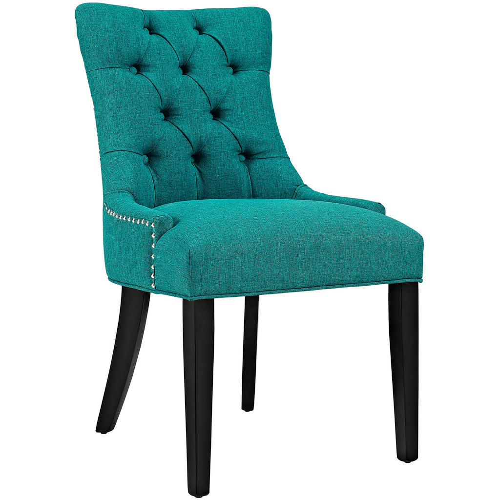 Regent Tufted Fabric Dining Side Chair in Teal