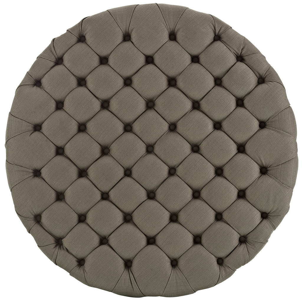 Amour Upholstered Fabric Ottoman in Granite