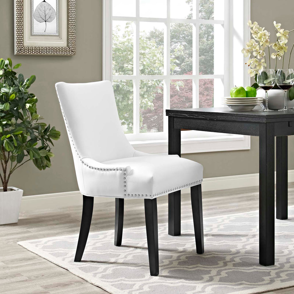 Marquis Faux Leather Dining Chair in White