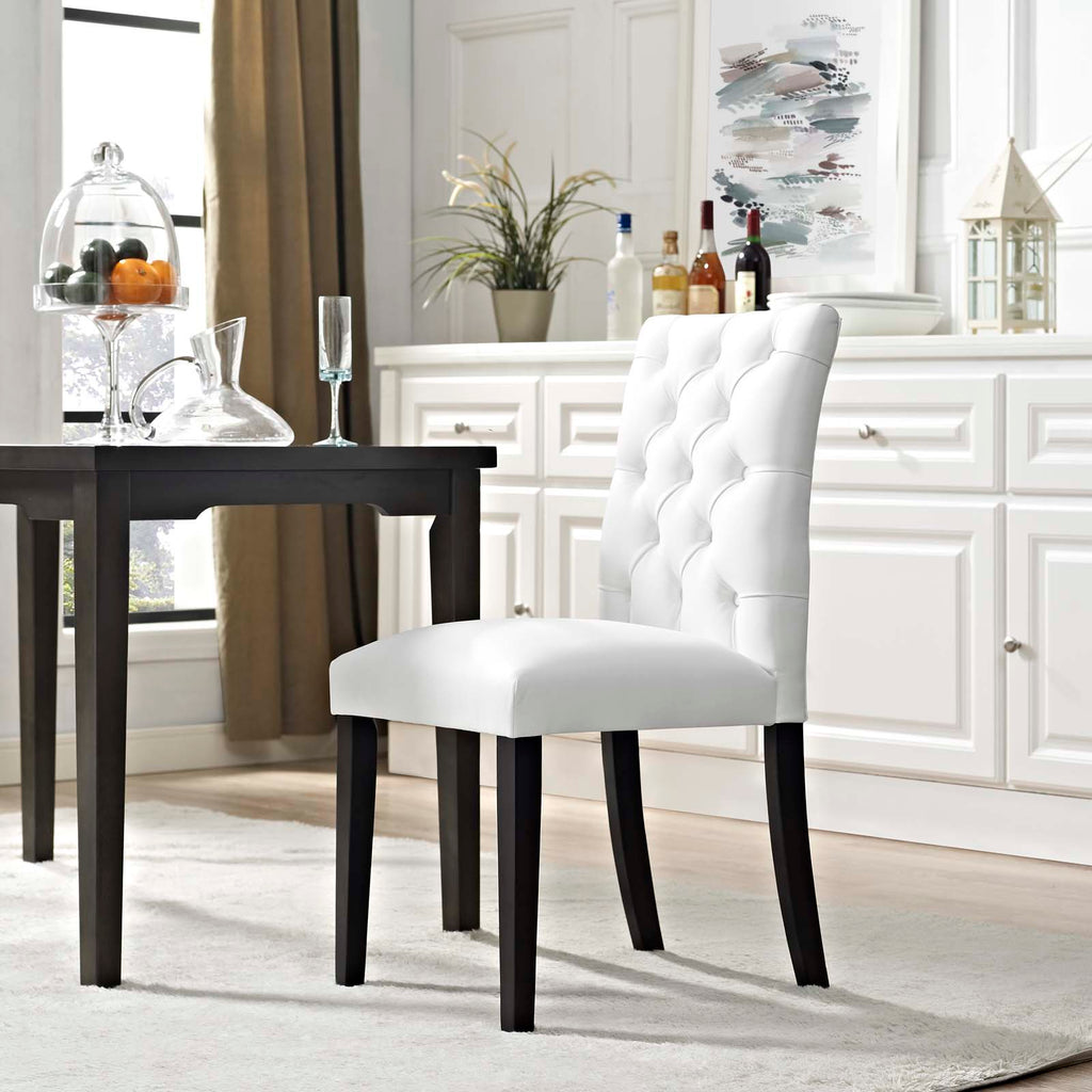 Duchess Vinyl Dining Chair in White