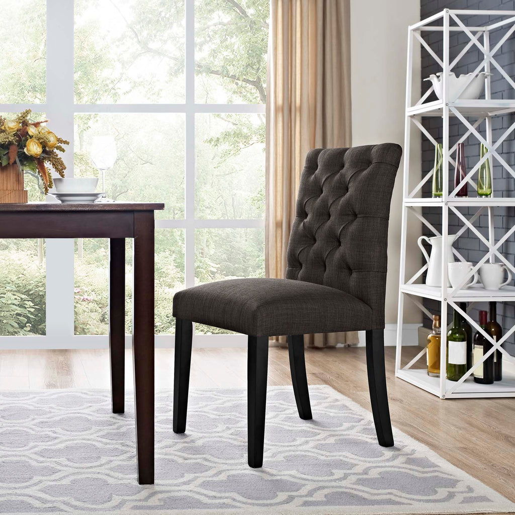 Duchess Fabric Dining Chair in Brown