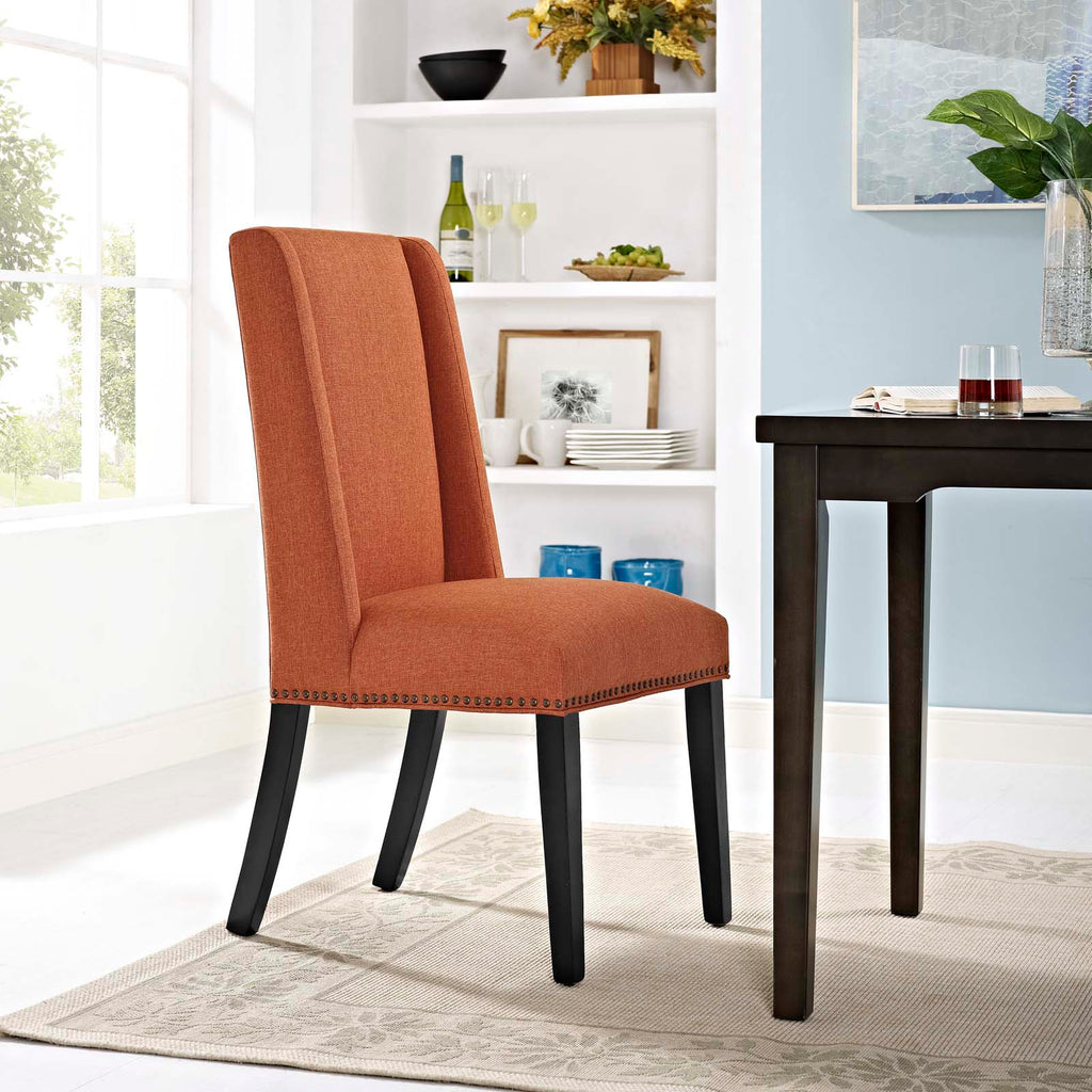 Baron Fabric Dining Chair in Orange