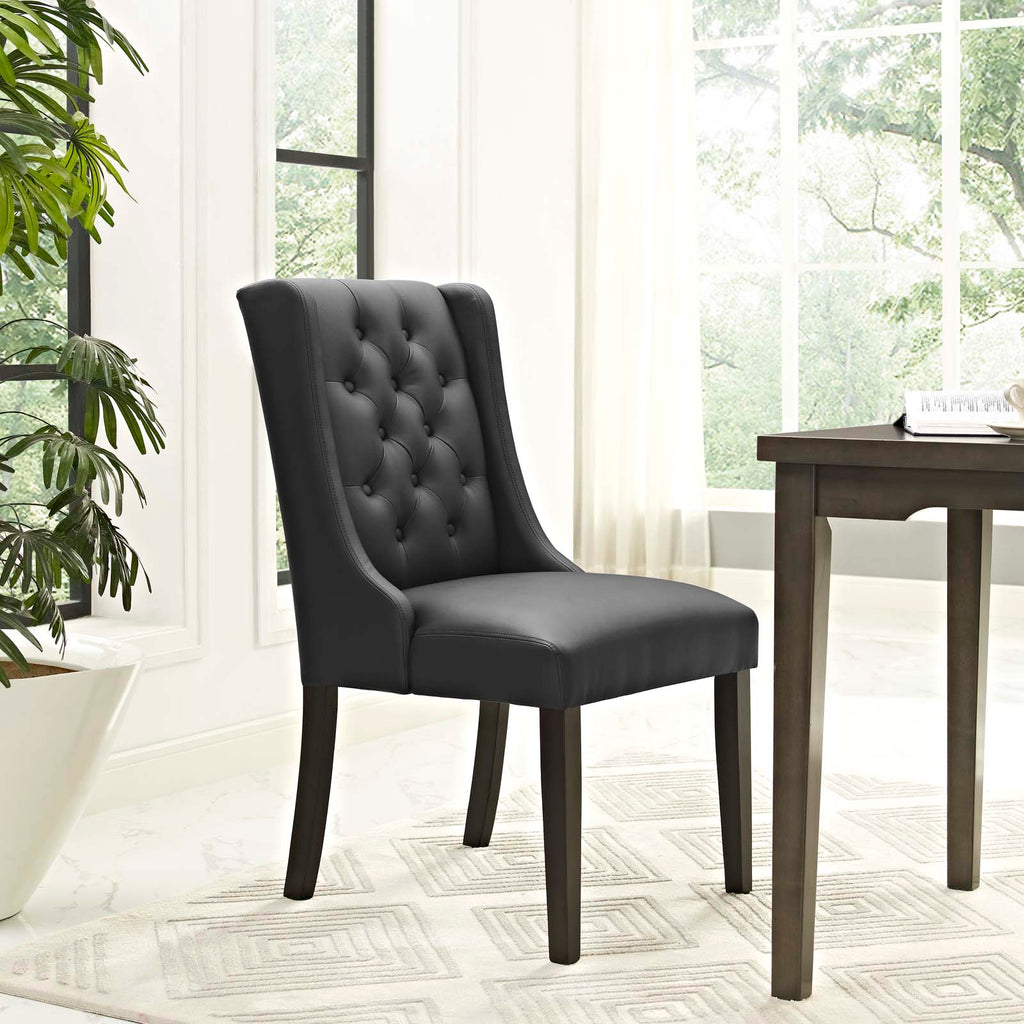 Baronet Vinyl Dining Chair in Black-2