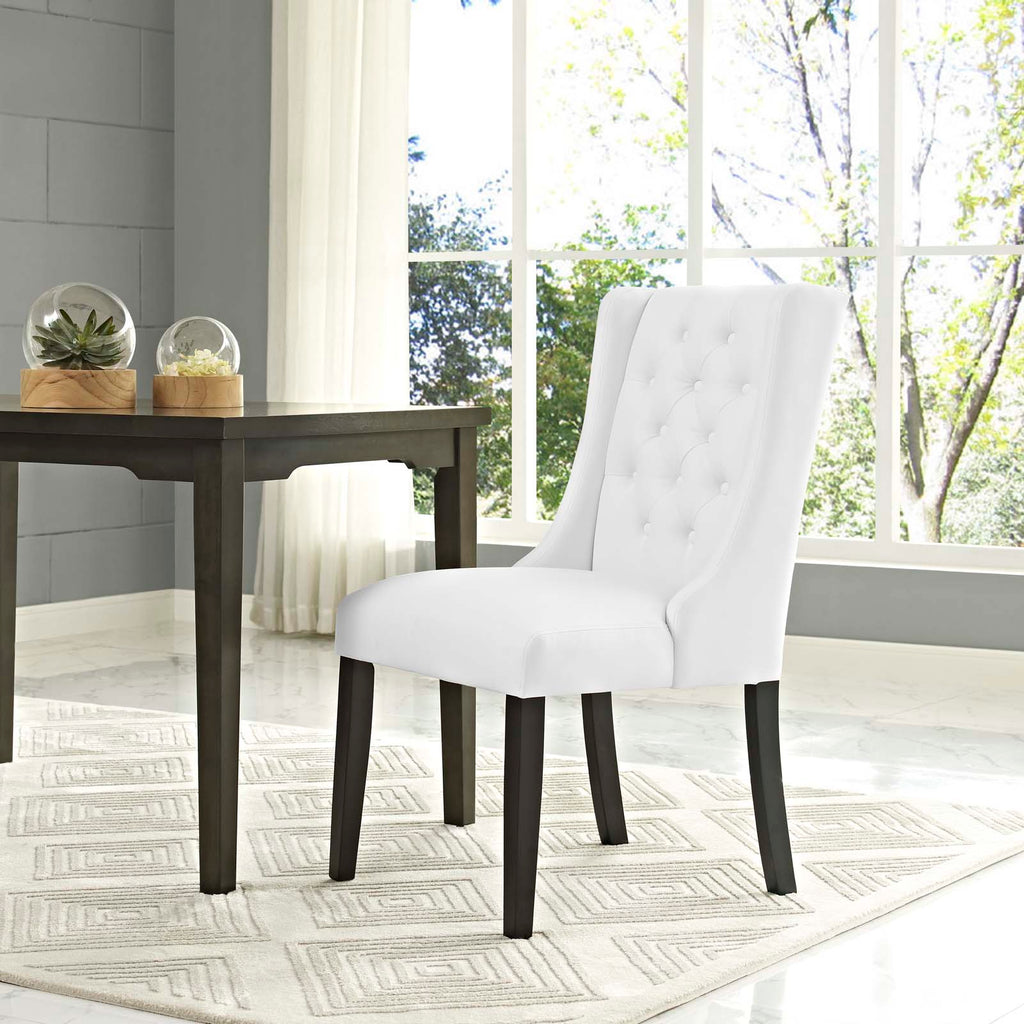 Baronet Vinyl Dining Chair in White-2