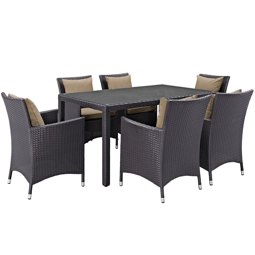 Convene 7 Piece Outdoor Patio Dining Set in Espresso Mocha-1