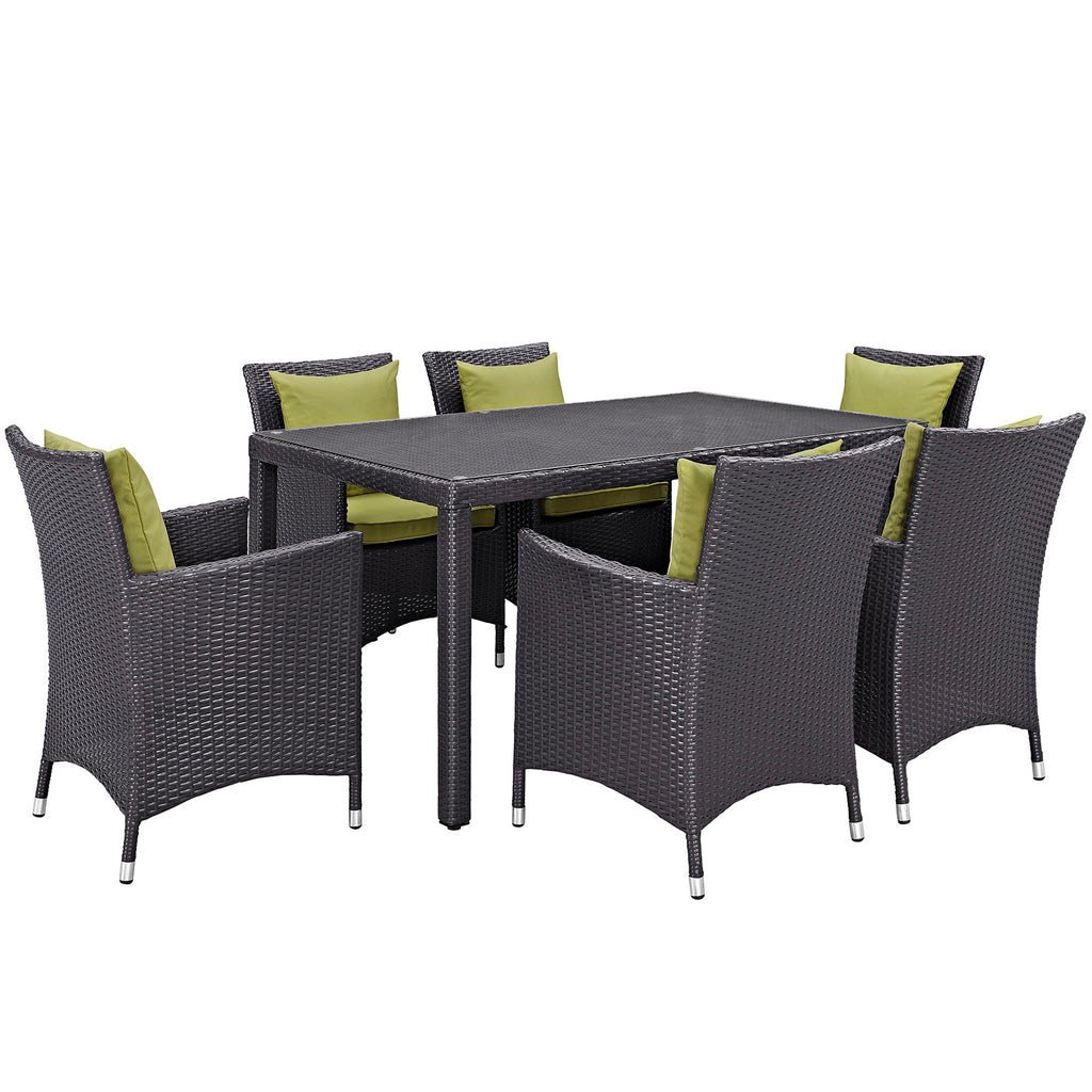 Convene 7 Piece Outdoor Patio Dining Set in Espresso Peridot-1