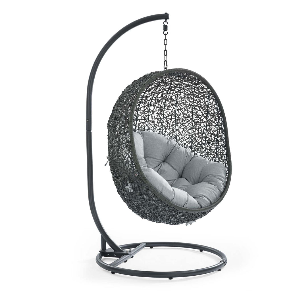 Hide Outdoor Patio Swing Chair With Stand in Gray