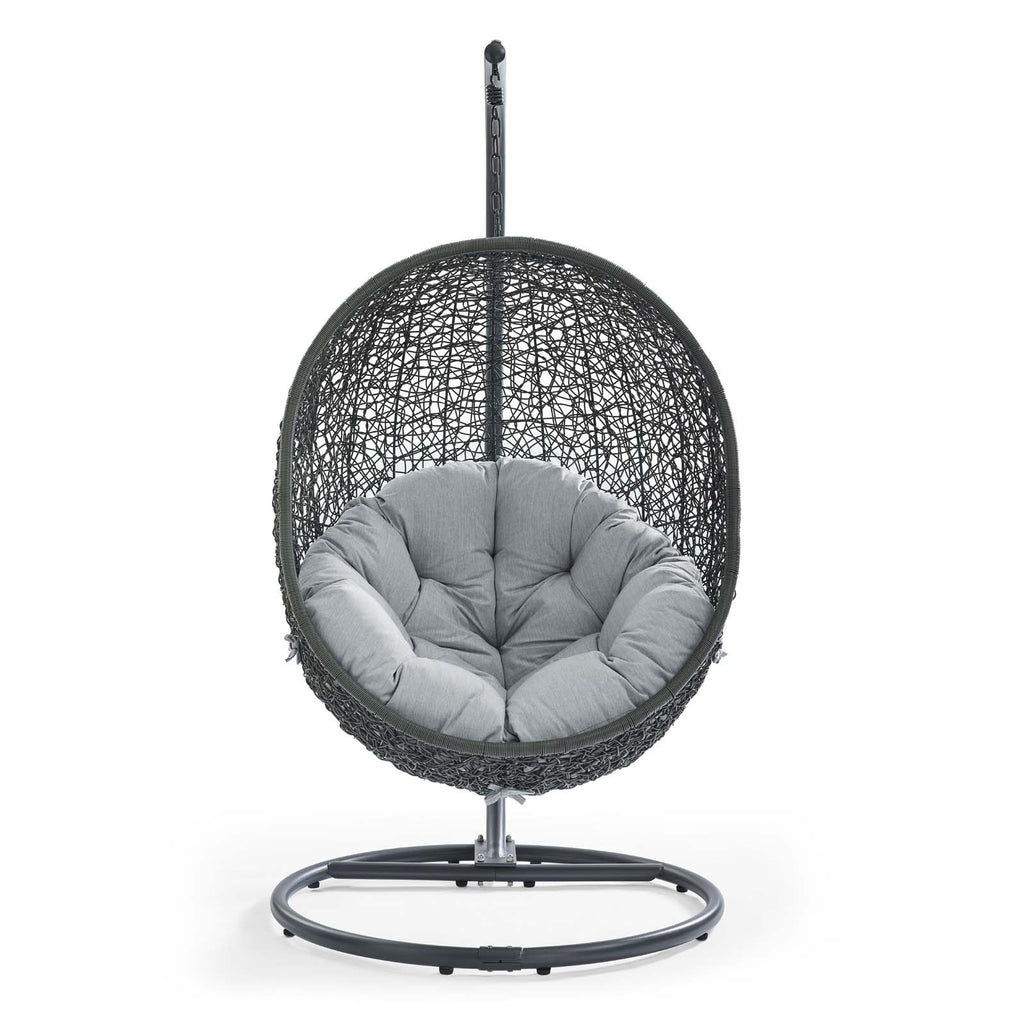 Hide Outdoor Patio Swing Chair With Stand in Gray