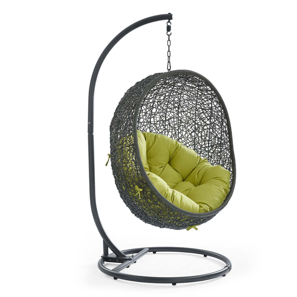 Hide Outdoor Patio Swing Chair With Stand in Gray Peridot