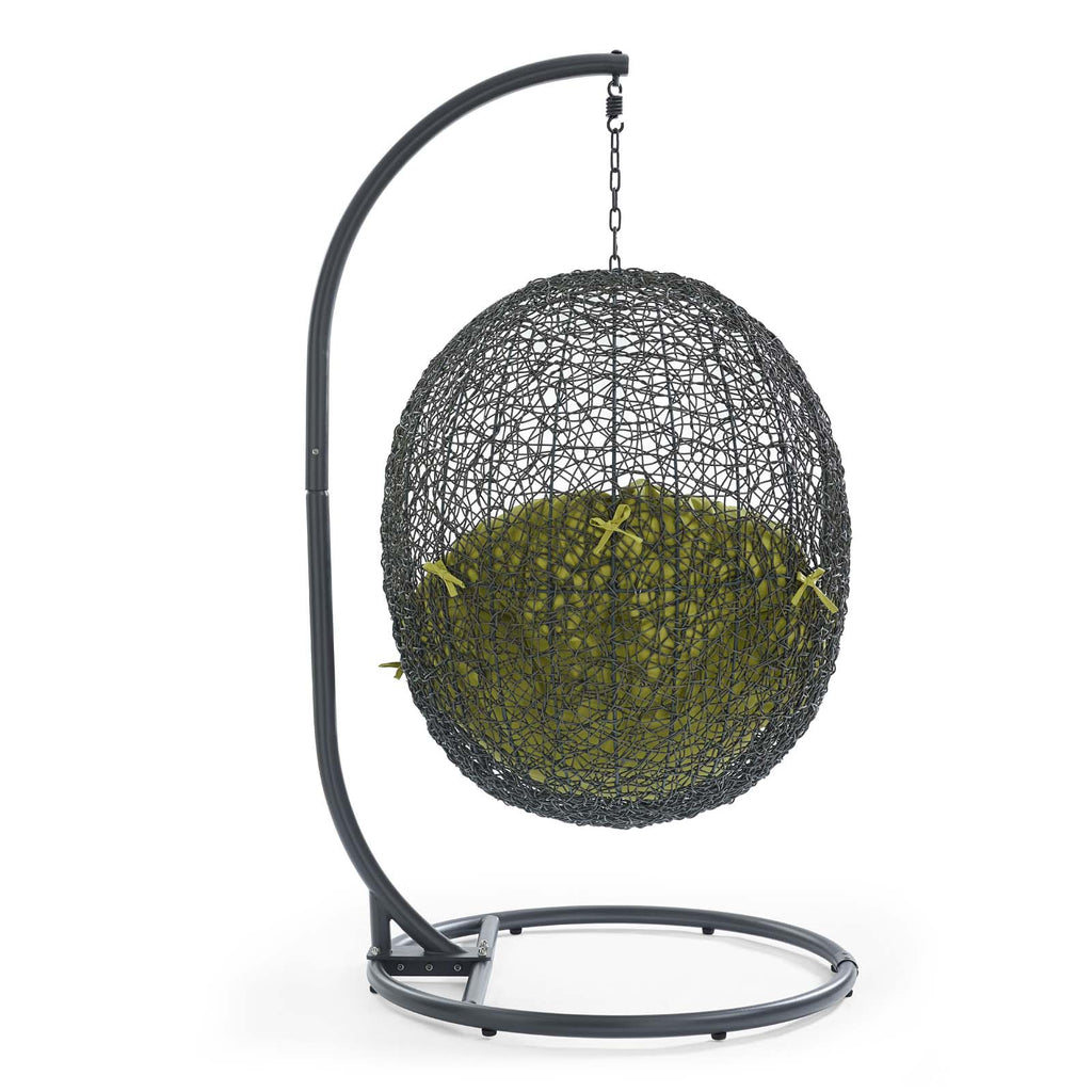 Hide Outdoor Patio Swing Chair With Stand in Gray Peridot