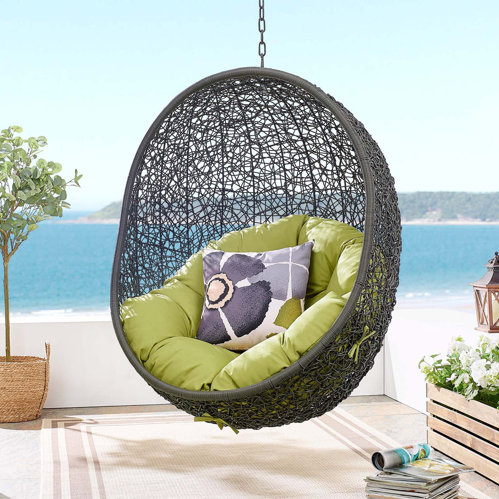 Hide Outdoor Patio Swing Chair With Stand in Gray Peridot