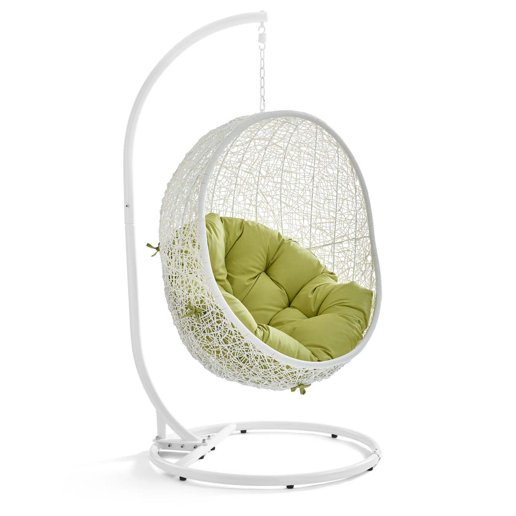 Hide Outdoor Patio Swing Chair With Stand in White Peridot