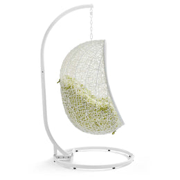 Hide Outdoor Patio Swing Chair With Stand in White Peridot