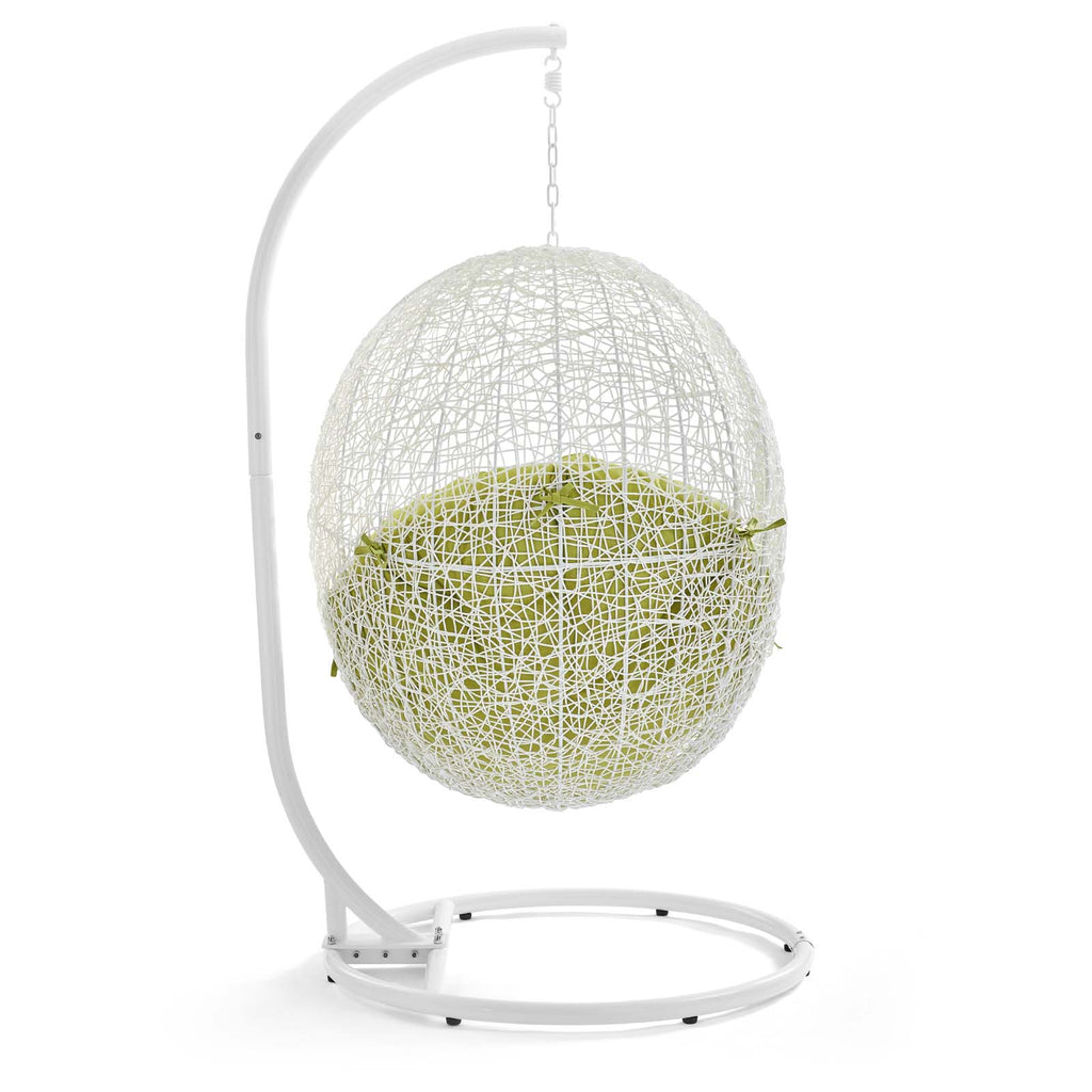 Hide Outdoor Patio Swing Chair With Stand in White Peridot