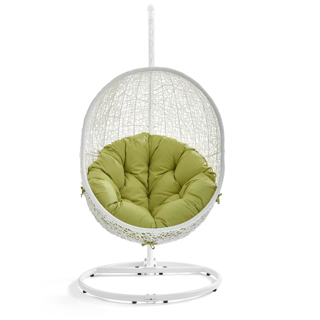 Hide Outdoor Patio Swing Chair With Stand in White Peridot