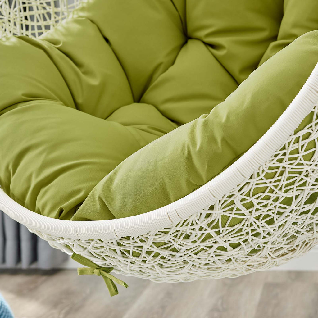 Hide Outdoor Patio Swing Chair With Stand in White Peridot