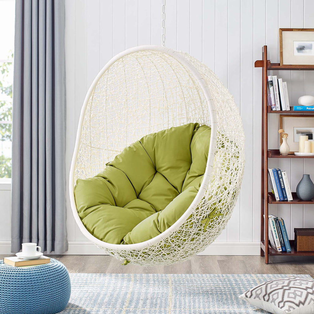 Hide Outdoor Patio Swing Chair With Stand in White Peridot