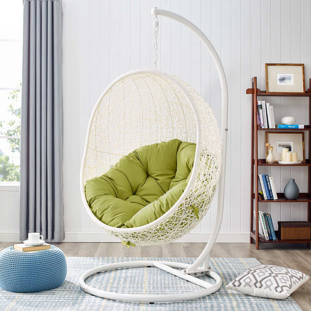 Hide Outdoor Patio Swing Chair With Stand in White Peridot