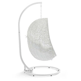 Hide Outdoor Patio Swing Chair With Stand in White