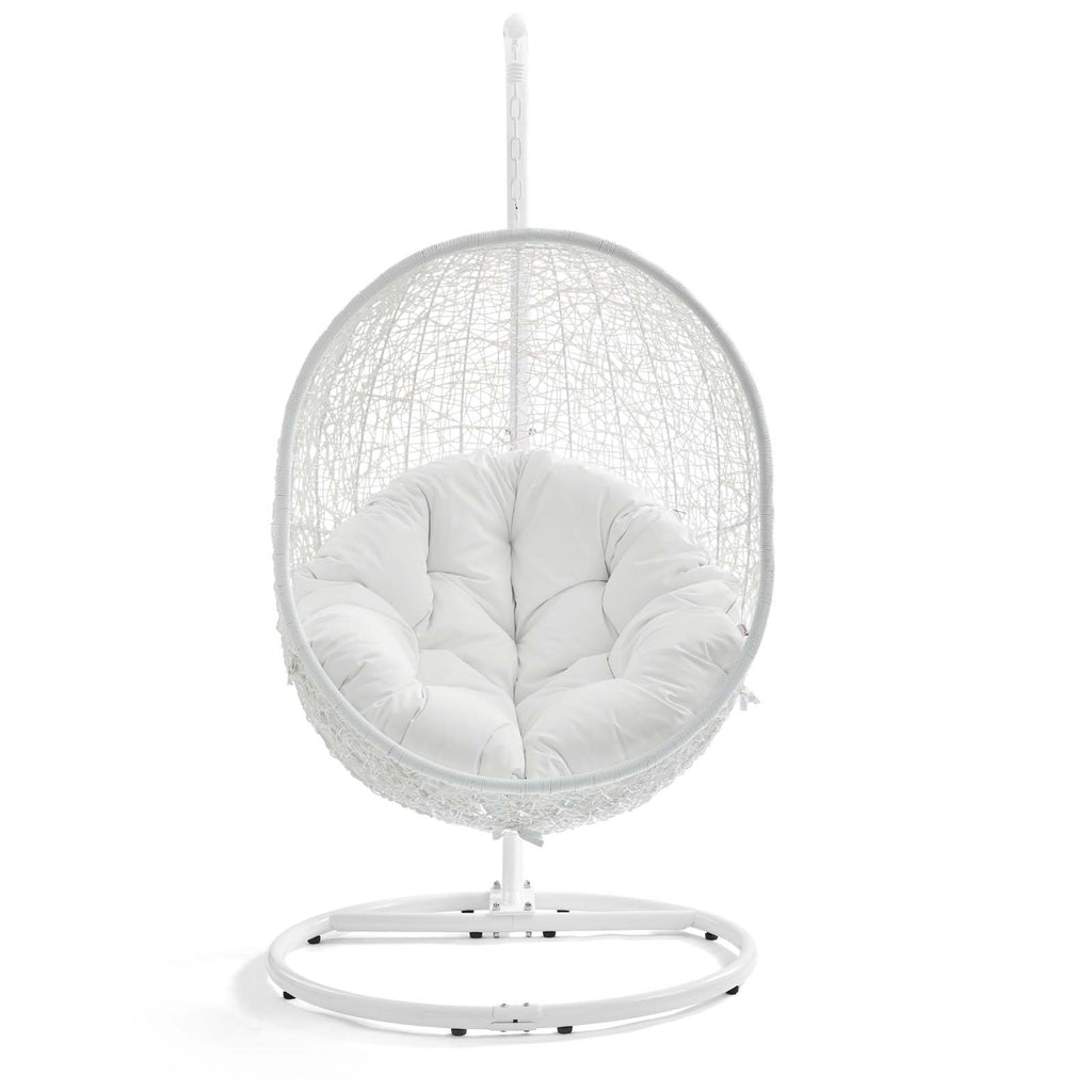 Hide Outdoor Patio Swing Chair With Stand in White