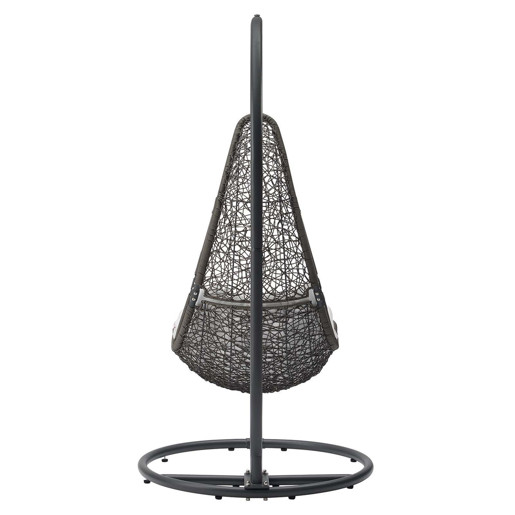 Abate Outdoor Patio Swing Chair With Stand In Gray White