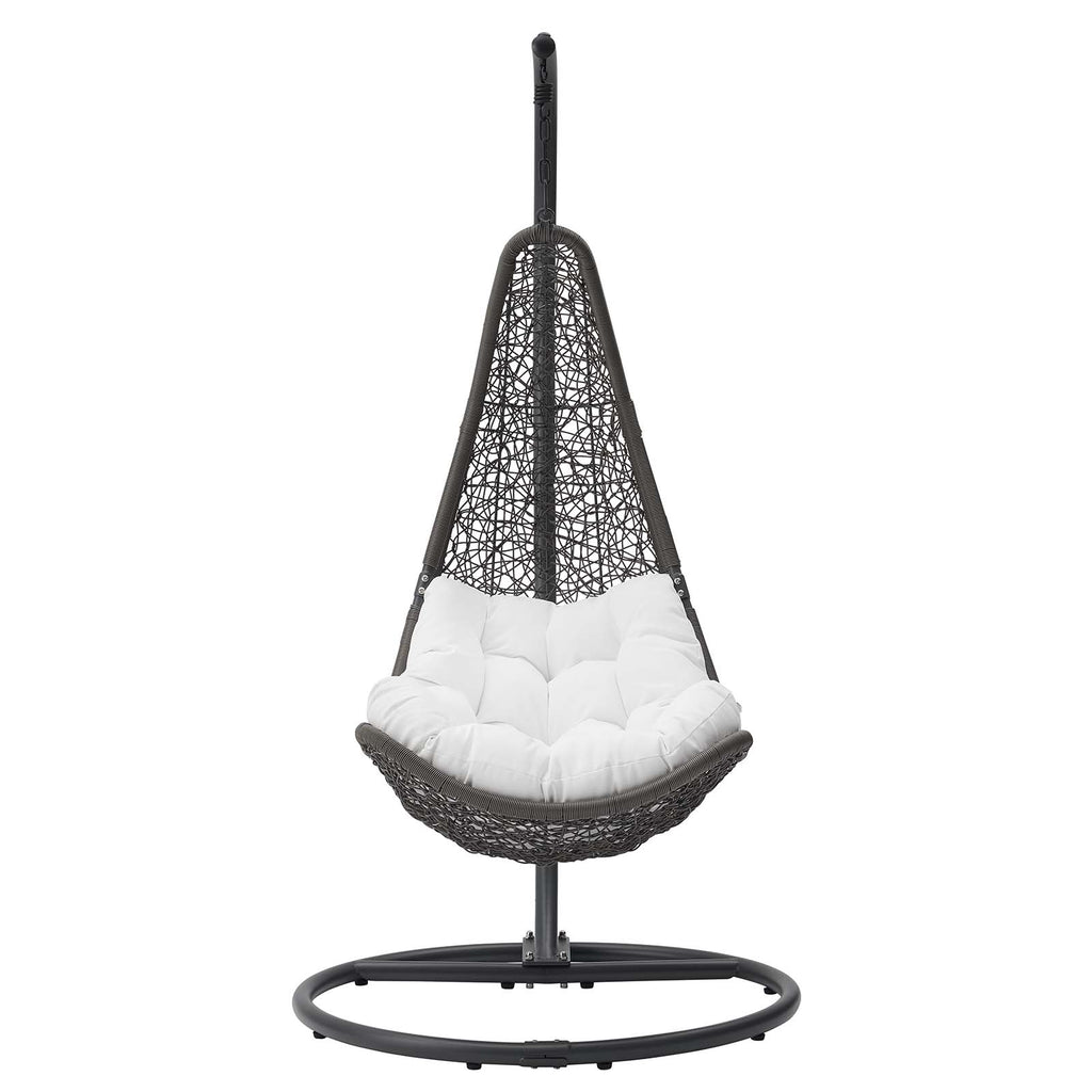 Abate Outdoor Patio Swing Chair With Stand in Gray White