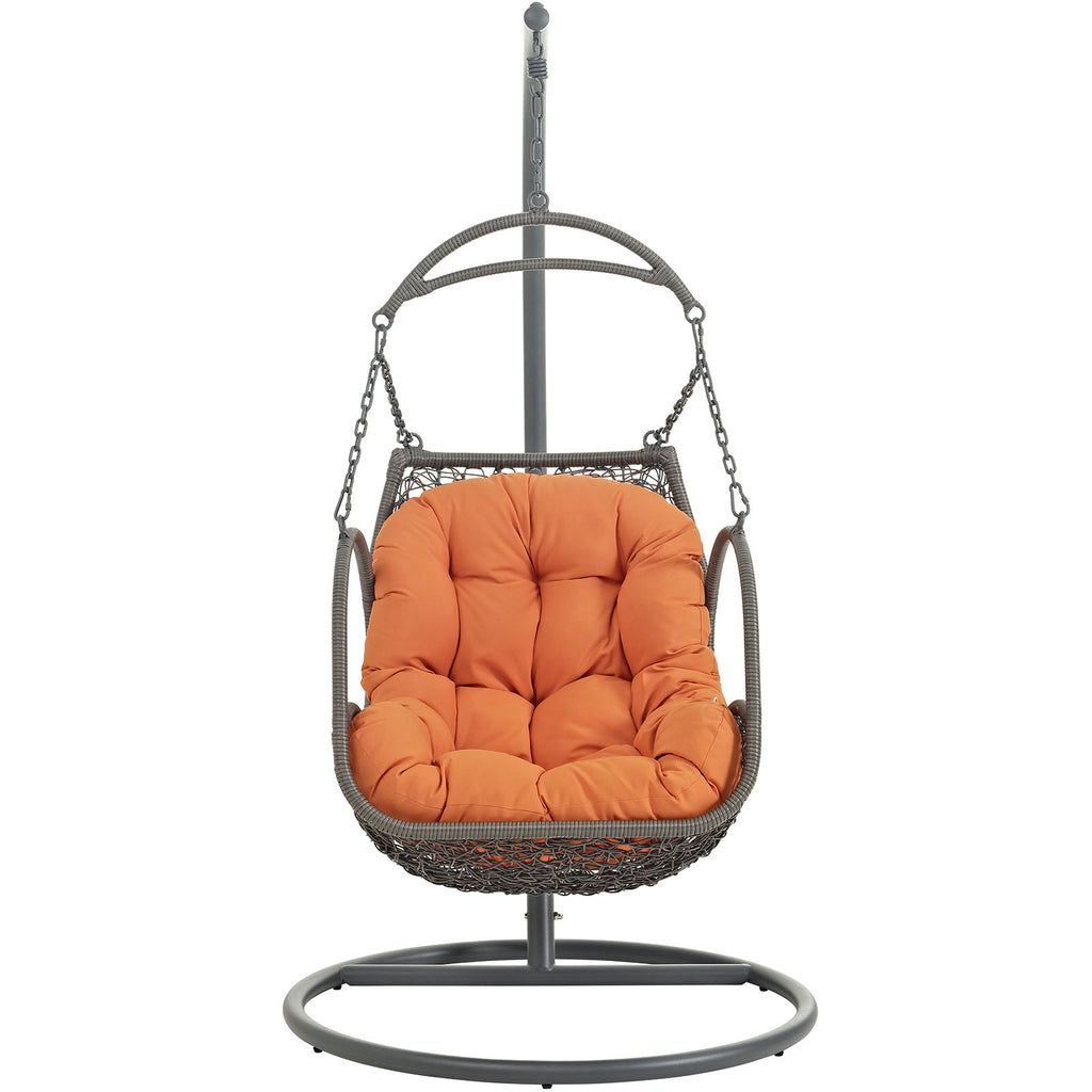 Arbor Outdoor Patio Wood Swing Chair in Orange