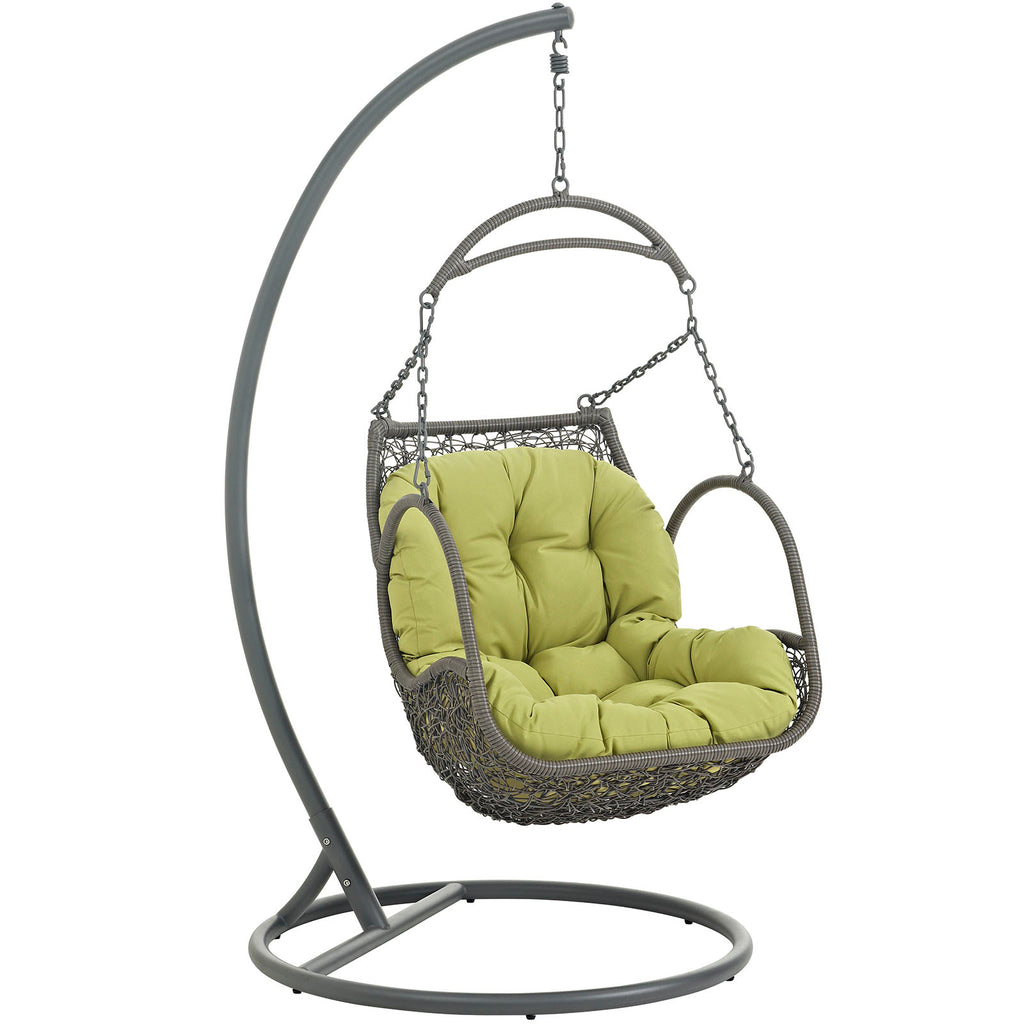 Arbor Outdoor Patio Wood Swing Chair in Peridot