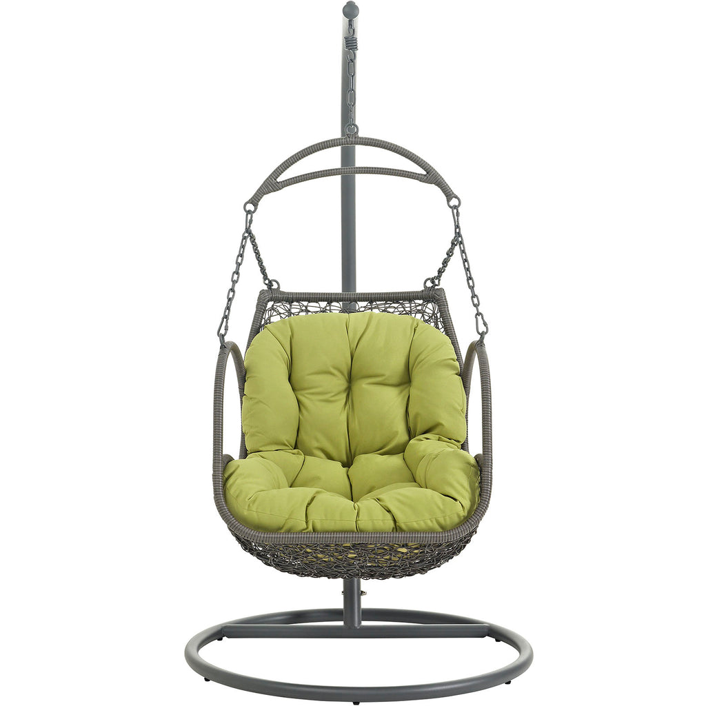 Arbor Outdoor Patio Wood Swing Chair in Peridot