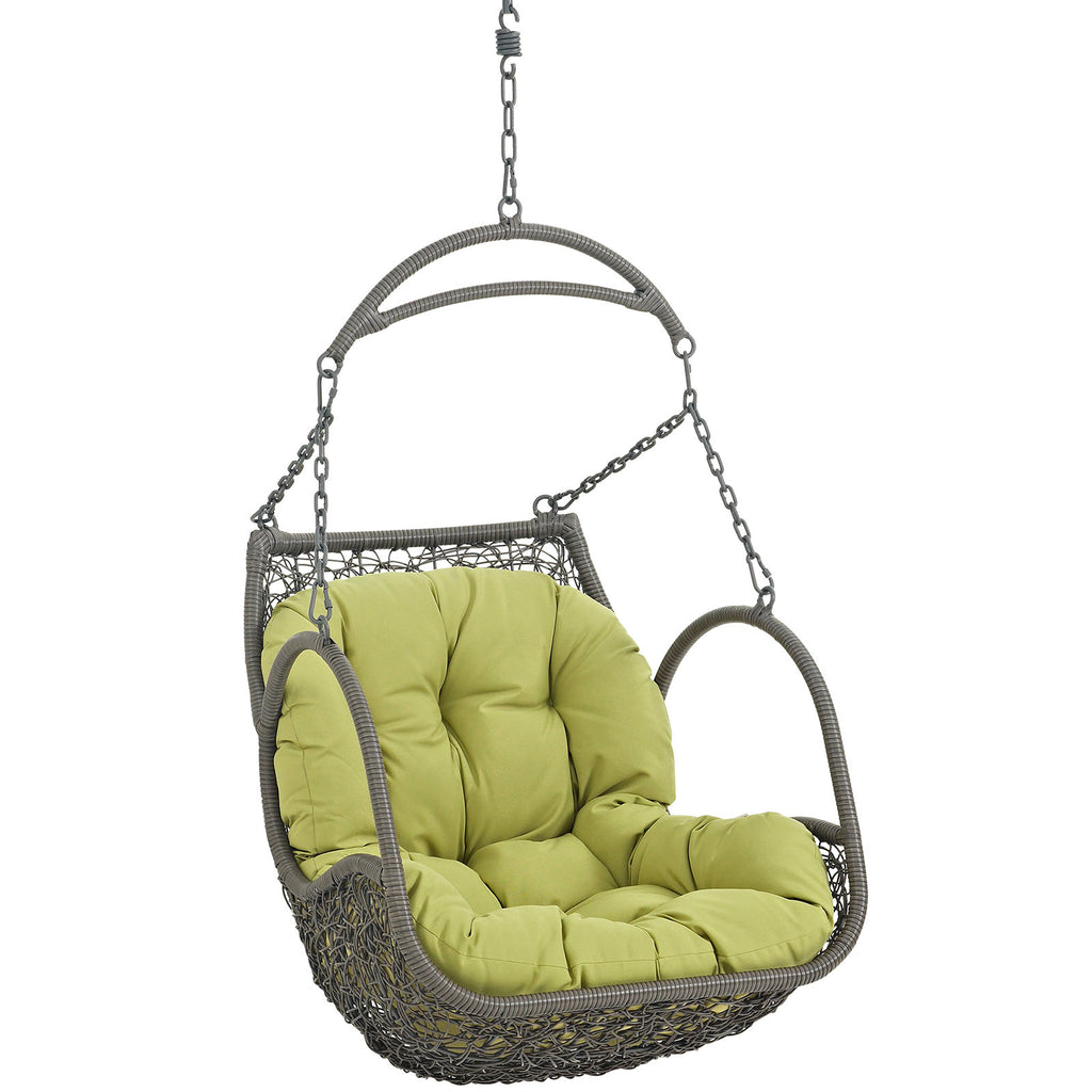 Arbor Outdoor Patio Wood Swing Chair in Peridot