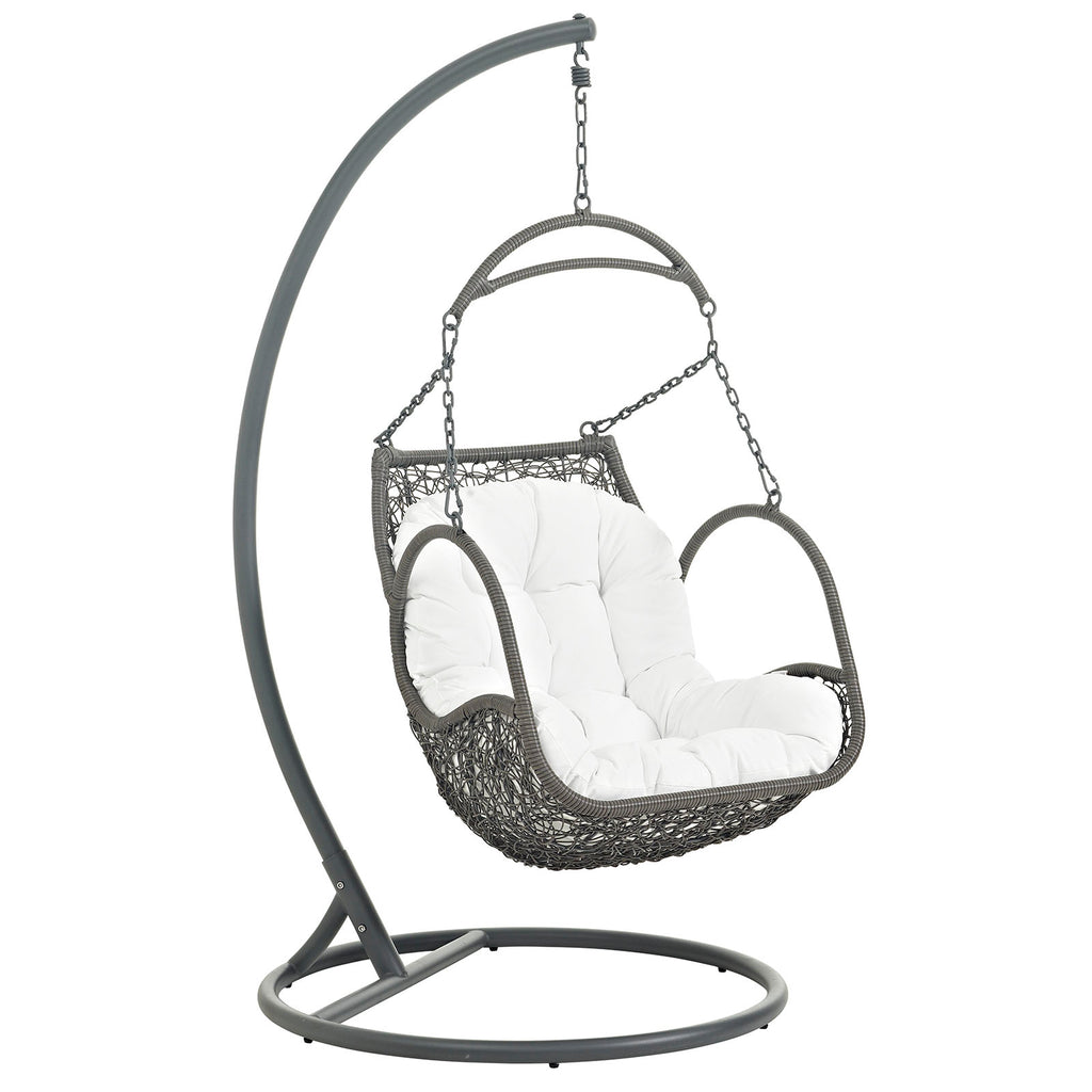 Arbor Outdoor Patio Wood Swing Chair in White