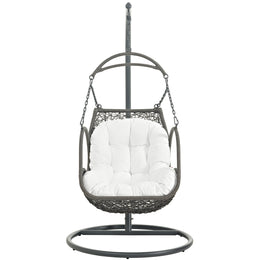 Arbor Outdoor Patio Wood Swing Chair in White