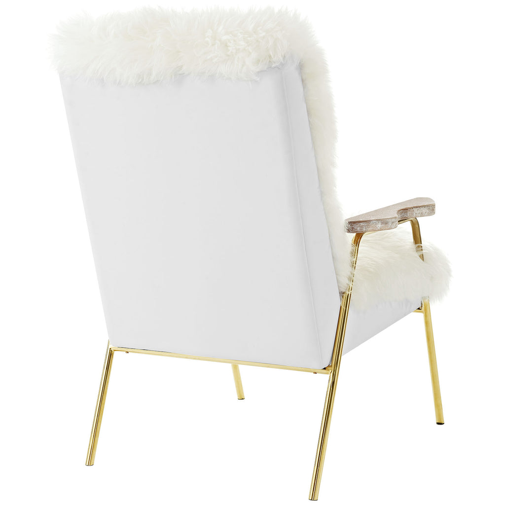 Sprint Sheepskin Armchair in Brown White