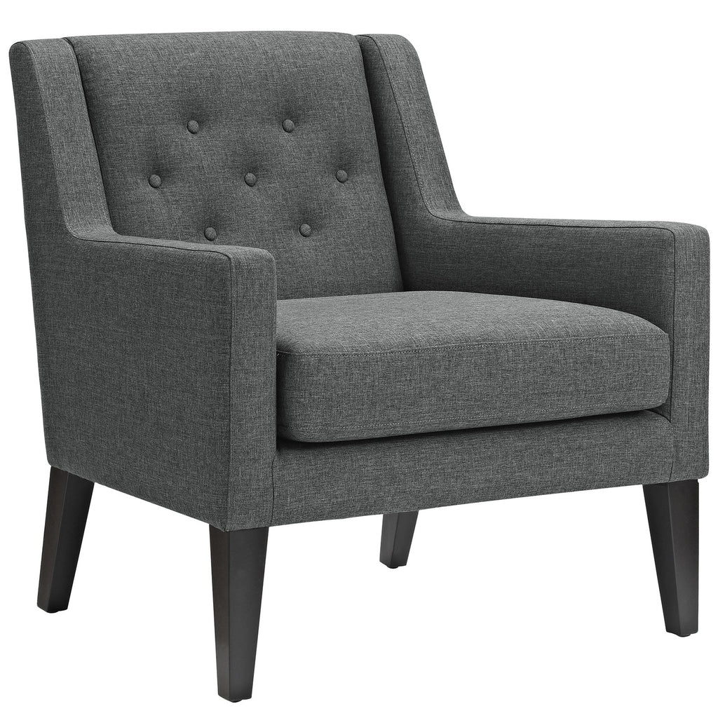 Earnest Upholstered Fabric Armchair in Gray